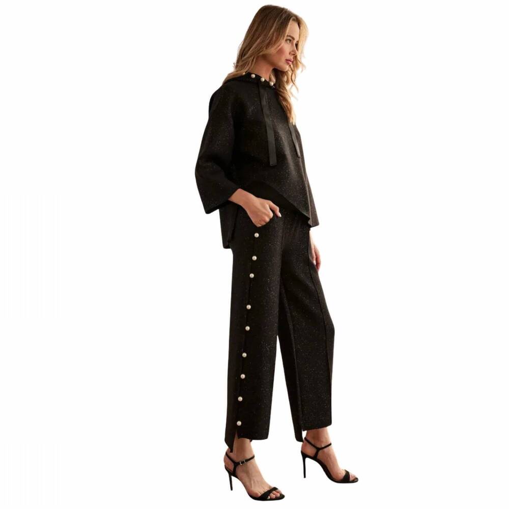 NEW JOH francine french scuba pearl hoodie in black - Picture 2 of 3